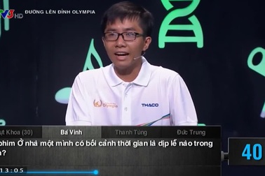 Kỷ lục gia điểm số Olympia Bá Vinh giành đuợc 90 điểm ở phần thi Khởi động