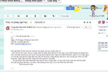 Đơn xin nghỉ học vì "mưa gió lạnh lùng"