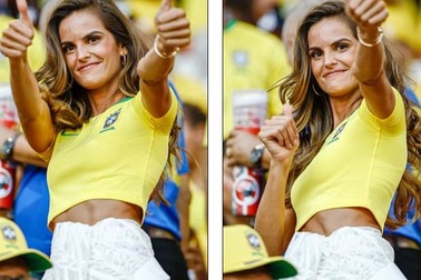 Thiên thần nội y Izabel Goulart nổi bật khi đi xem bóng đá