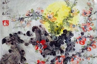 Xem mùa Xuân trên tranh thủy mặc đẹp mê hồn