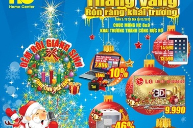 Điện máy HC: Giảm giá tặng quà Giáng sinh may mắn, Tết thêm tài lộc