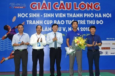 Khai mạc giải cầu lông học sinh - sinh viên tranh cúp Báo Tuổi trẻ Thủ đô 2018