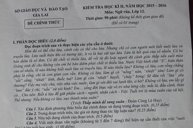 Tranh cãi quanh đề thi Văn “hại não”