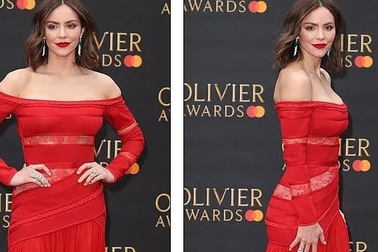 Katharine McPhee lộng lẫy với váy đỏ