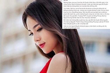 Hoa hậu Kỳ Duyên ủy quyền luật sư giải quyết vụ việc bị xuyên tạc mua giải