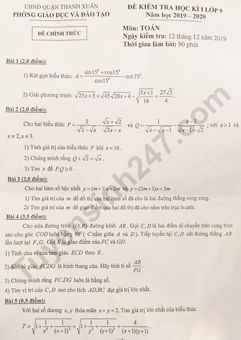 Khoảng 3 nghìn học sinh lớp 9 thi lại môn Toán: Kiểm tra toàn bộ quy trình ra đề - 1 Khoảng 3 nghìn học sinh lớp 9 thi lại môn Toán: Kiểm tra toàn bộ quy trình ra đề - 1