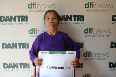 Gần 72 triệu đồng đến với gia đình bà Dương Thị Vọng
