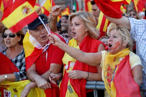 “Biển” người biểu tình đòi thống nhất Tây Ban Nha