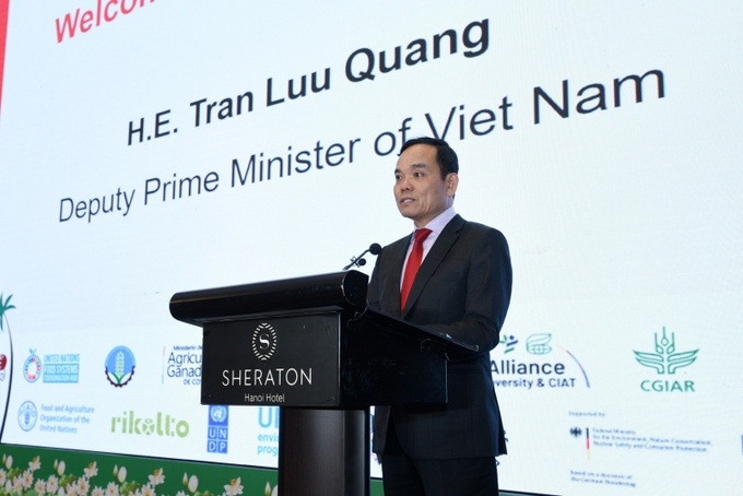 Phó Thủ tướng Chính phủ Trần Lưu Quang phát biểu tại Hội nghị.
