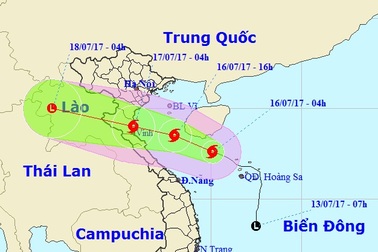 Bão mạnh lên cấp 9, mưa to ở Bắc Bộ và Bắc Trung Bộ