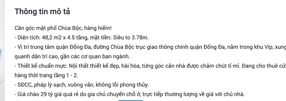 Tin rao bán nhà phố ở Chùa Bộc bất ngờ tăng vọt, giá 300-600 triệu đồng/m2 - 1 Tin rao bán nhà phố ở Chùa Bộc bất ngờ tăng vọt, giá 300-600 triệu đồng/m2 - 1