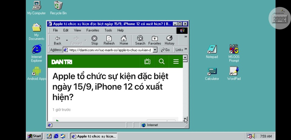 Trải nghiệm Windows 98 trên... smartphone Android - 2 Trải nghiệm Windows 98 trên... smartphone Android - 2