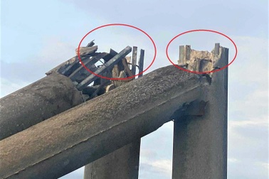 Xôn xao cột điện gãy gập sau bão Bualoi lộ sắt hộp, công an vào cuộc