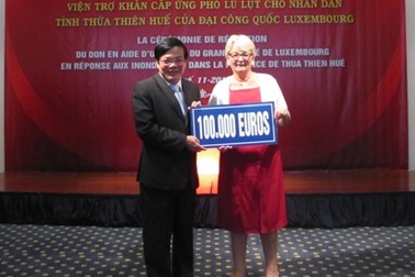Luxembourg ứng cứu vùng lũ Huế 100.000 Euro