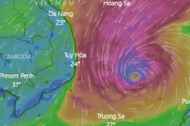 Bão số 9 đang hướng vào Bình Định - Khánh Hòa