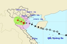 Bão số 2 đang đổ bộ vào đất liền Thái Bình đến Nghệ An