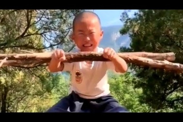 Các chú tiểu chùa Thiếu Lâm khổ luyện