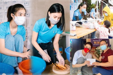 Hoa hậu nấu cơm, tặng thực phẩm cho người nghèo ở TPHCM giữa đại dịch Covid