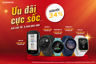Garmin tung ưu đãi mừng Tết đến: giảm trực tiếp 34%, áp dụng từ 1/1