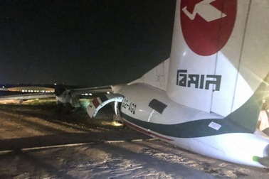 Máy bay chở khách trượt khỏi đường băng, vỡ làm 3 ở Myanmar