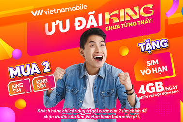 Vietnamobile tặng khách SIM Vô Hạn lưu lượng 4GB/ngày nhân tháng sinh nhật