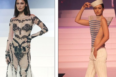 Bella mặc váy xuyên thấu, Gigi Hadid táo bạo khoe eo thon