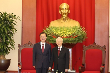 Tổng Bí thư Nguyễn Phú Trọng tiếp Bí thư Tỉnh ủy Vân Nam (Trung Quốc)