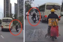 Chèn ép xe trên đại lộ Thăng Long, tài xế ô tô khách bị phạt gần 6 triệu