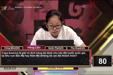 Đỗ Hồng Liên trả lời nhanh như chớp, đạt kỷ lục Olympia