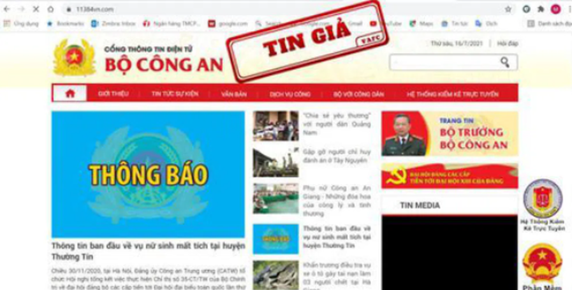 Giả mạo website Bộ Công an để lừa đảo - 1 Giả mạo website Bộ Công an để lừa đảo - 1