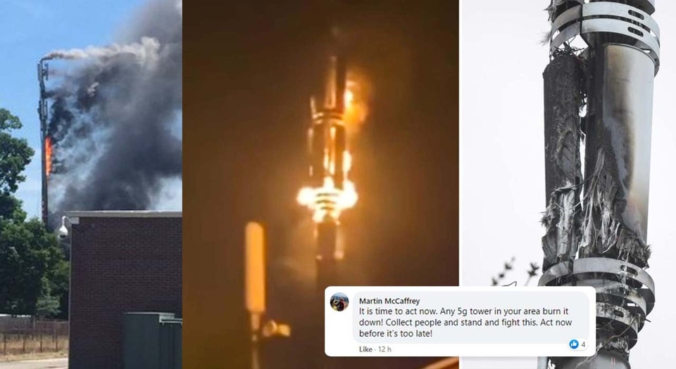 Thuyết âm mưu khiến người dân Anh đốt phá trạm phát sóng 5G - 1 Thuyết âm mưu khiến người dân Anh đốt phá trạm phát sóng 5G - 1