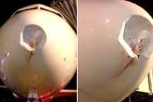 Máy bay lõm đầu vì va phải chim trời khi hạ cánh xuống Nội Bài