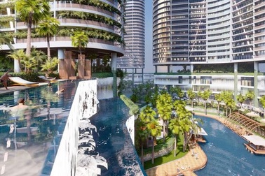 Tổ hợp 16  hồ bơi rộng 4.000 m2 tại dự án “homes resort” ven công viên Mũi Đèn Đỏ Quận 7