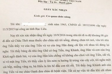 Vụ "dùng ly thủy tinh ném mẹ nhưng trúng con": Xuất hiện nhân chứng mới!