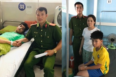 Chiến sỹ công an cứu 2 học sinh đuối nước trên biển