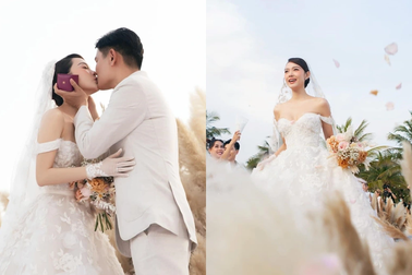 Minh Hằng bật khóc, hôn chồng doanh nhân trong đám cưới xa hoa