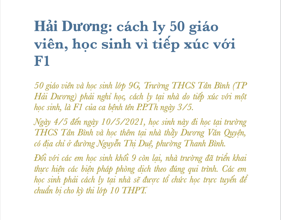 Hơn 54.000 học sinh, giáo viên bị cách ly vì Covid-19 - 19 Hơn 54.000 học sinh, giáo viên bị cách ly vì Covid-19 - 19