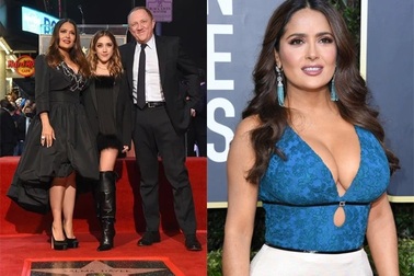 Chồng siêu giàu tới mừng Salma Hayek nhận "sao" trên đại lộ danh vọng