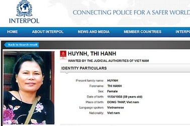 Truy bắt bằng được người phụ nữ có lệnh truy nã đỏ