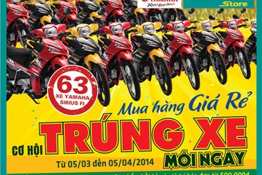 Hệ thống bán lẻ Viettel đã tìm ra 63 chủ nhân xe máy Yamaha Sirius Fi 