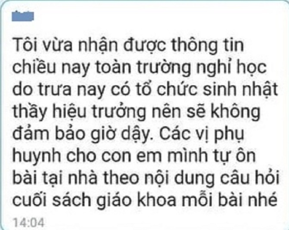 Xác minh thông tin cho học sinh nghỉ học vì sinh nhật Hiệu trưởng - 1 Xác minh thông tin cho học sinh nghỉ học vì sinh nhật Hiệu trưởng - 1