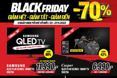Black Friday: Siêu thị điện máy giảm đến 70% tất cả sản phẩm