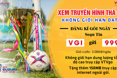 MobiFone tung gói cước VTVgo data xem AFF Cup 2018 bản quyền miễn phí 3G/4G