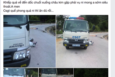 Húc vào xe CSGT, chồng tử nạn, vợ nhập viện