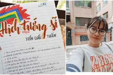 Nữ sinh lớp 9 sáng tạo đầu đề bài văn bằng tranh vẽ sống động