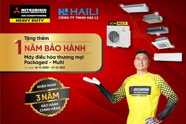 Nhận đến 3 năm bảo hành chính hãng khi sở hữu điều hòa thương mại Packaged - Multi của Mitsubishi Heavy