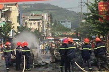 Xe taxi phát nổ kinh hoàng ở Cẩm Phả, 2 người thiệt mạng