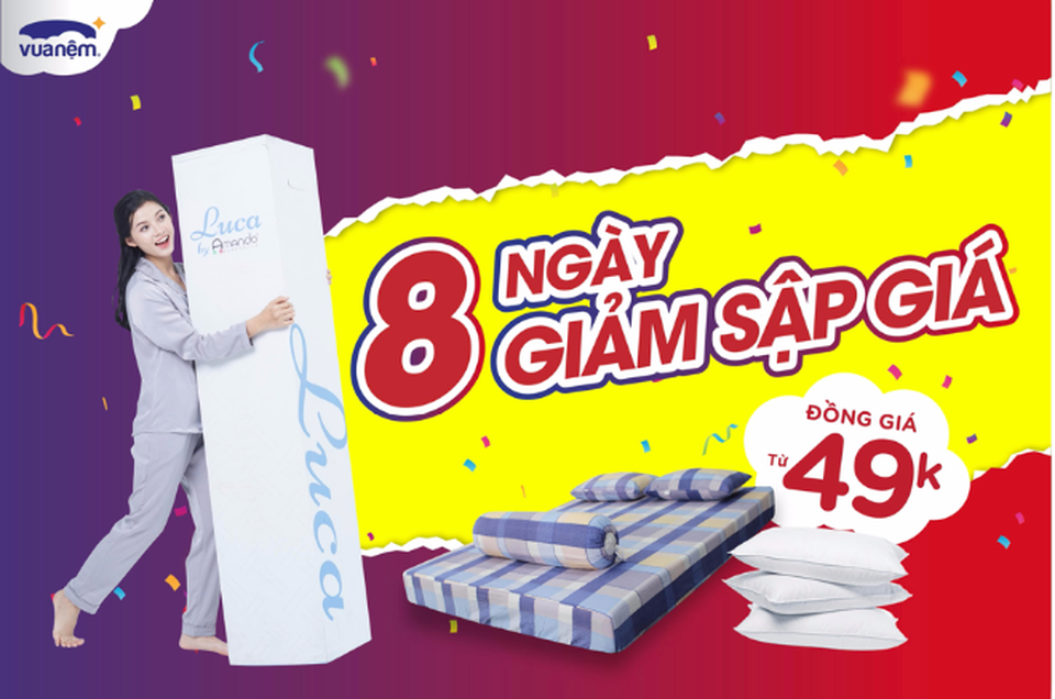 Mua sắm thả ga với 8 ngày sập giá cùng Vua Nệm - 1 Mua sắm thả ga với 8 ngày sập giá cùng Vua Nệm - 1