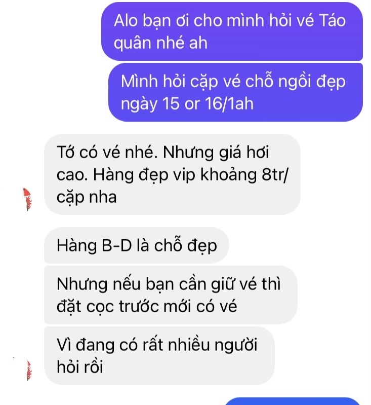 Giá vé Táo quân được hét 8 triệu đồng/cặp, cảnh báo lừa đảo - 1