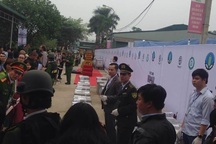 Ấn tượng mạnh cảnh tiêu huỷ 2 tấn ngà voi, sừng tê giác tại Sóc Sơn-Hà Nội